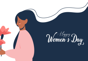 Flat design international womens day with floral details