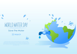 World water day, prevent water waste illustration