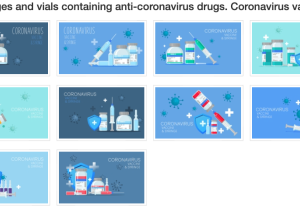 Syringes and vials containing anti-corona virus drugs