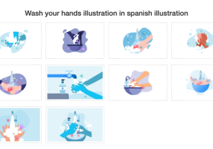 Wash your hands illustration in spanish illustration