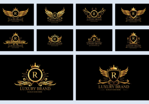 Luxury gold, royal brand, monogram luxury logo