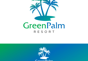 Green Palm Resort Logo Template